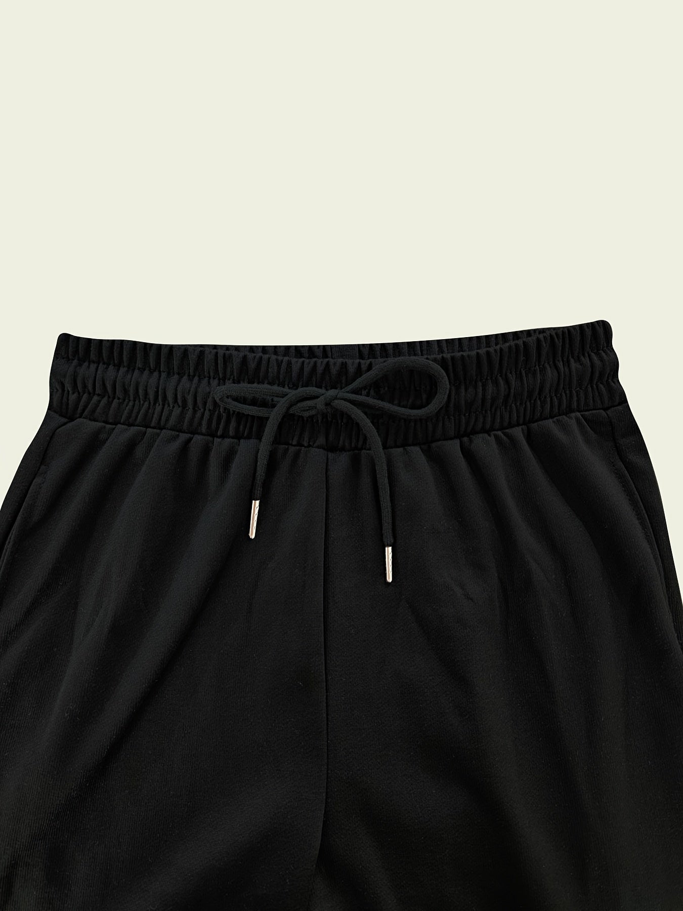 Drawstring Elastic Waist Sweatpants, Loose Fit Straight-Leg Joggers