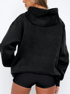 Casual Letter Printed Drawstring Hoodie Sweatshirt, Long Sleeve Tops Graduation