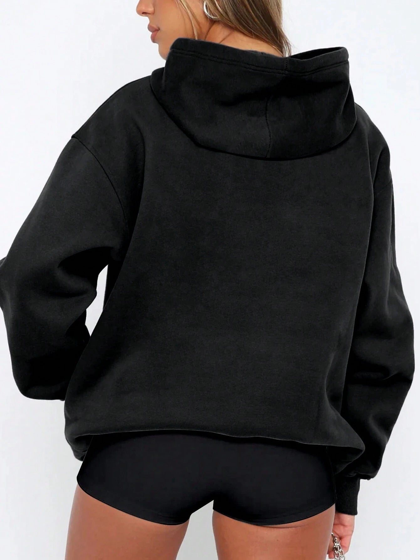 Casual Letter Printed Drawstring Hoodie Sweatshirt, Long Sleeve Tops Graduation