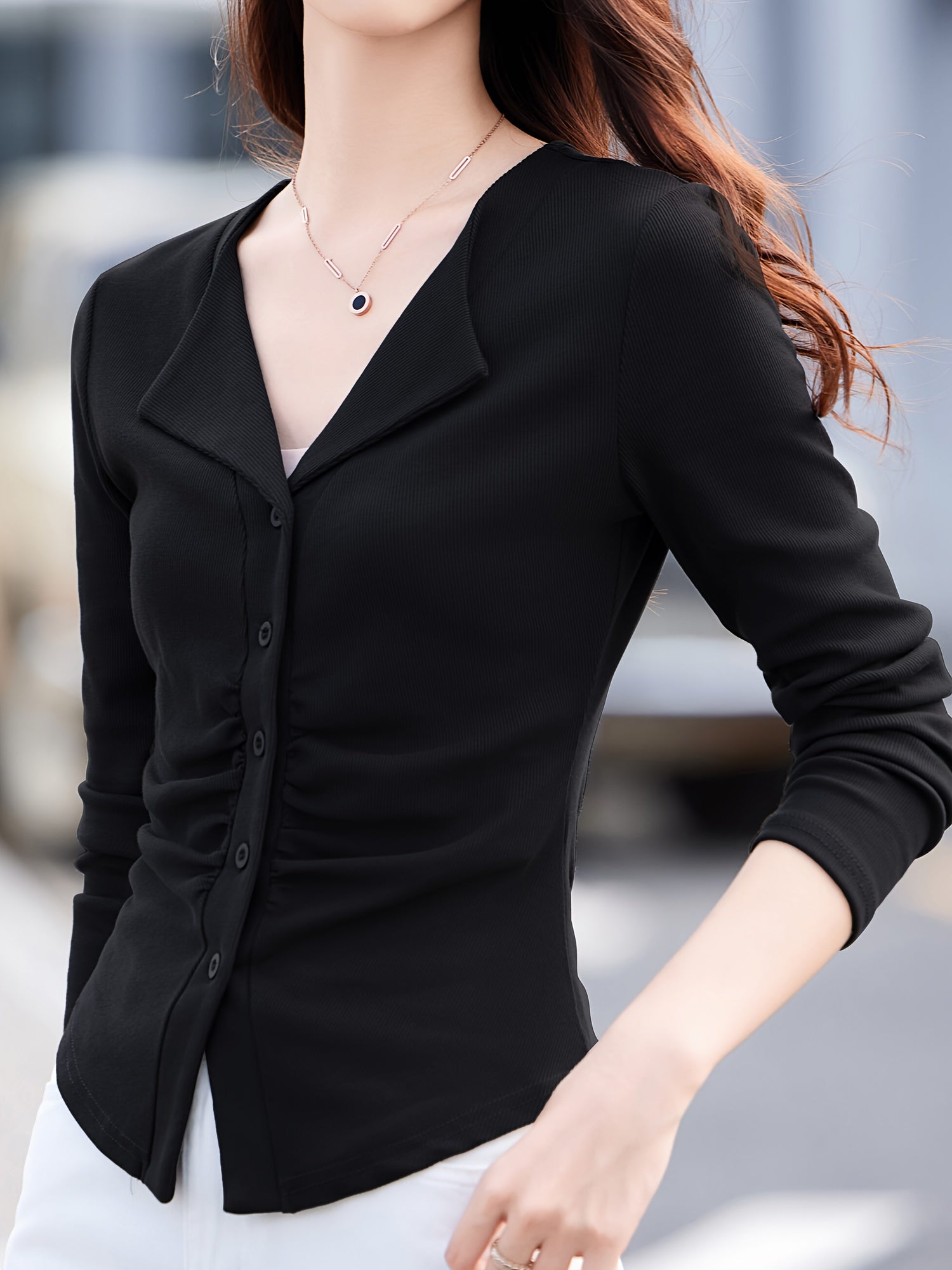 Casual V-Neck Long Sleeve T-Shirt