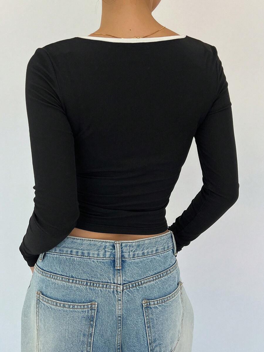 Ballet Style Bow Slim Fit Ladies T-Shirt