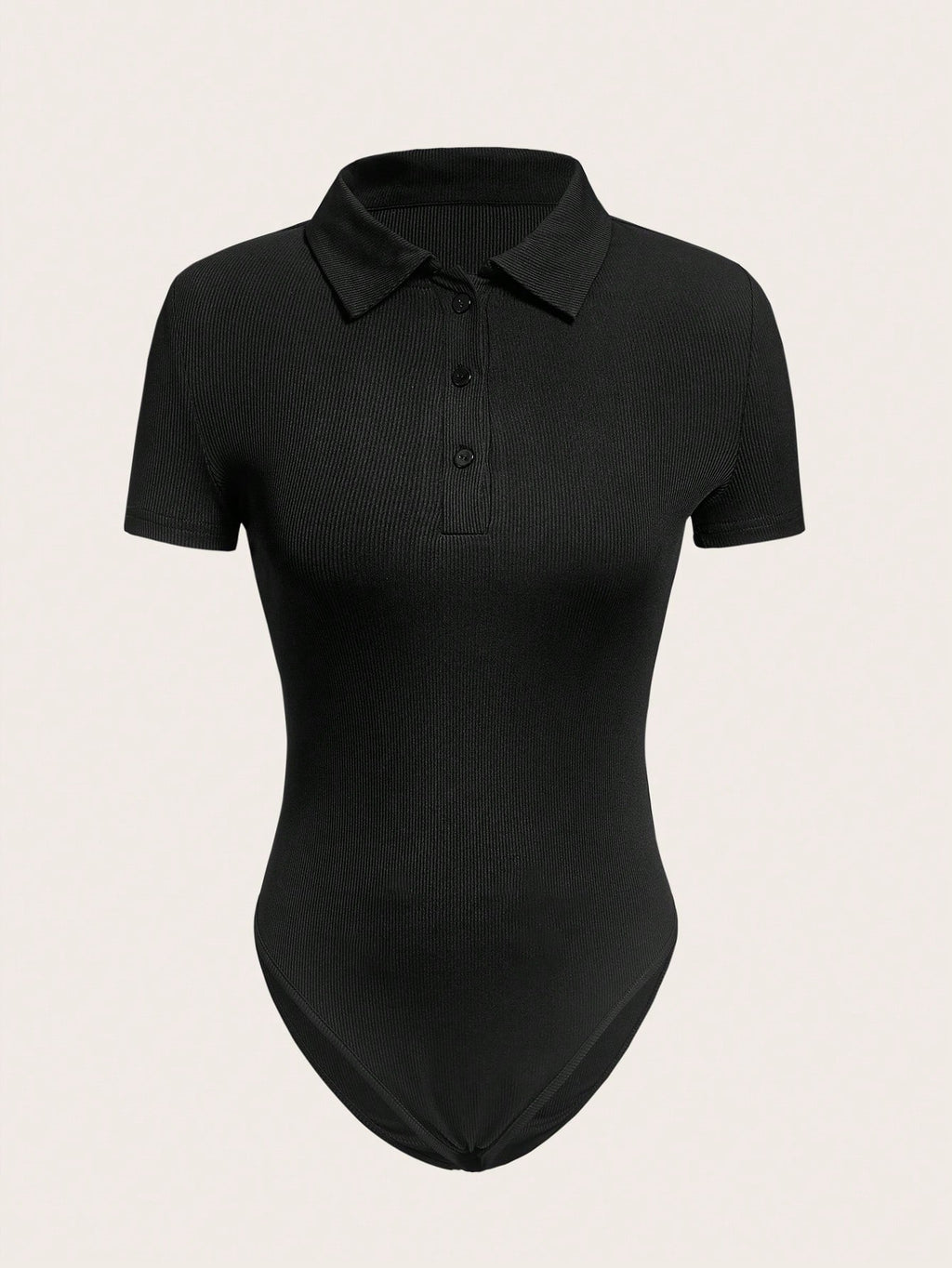 Casual Solid Color Stand Collar Bodysuit