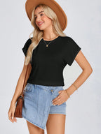 Solid Batwing Sleeve Tee