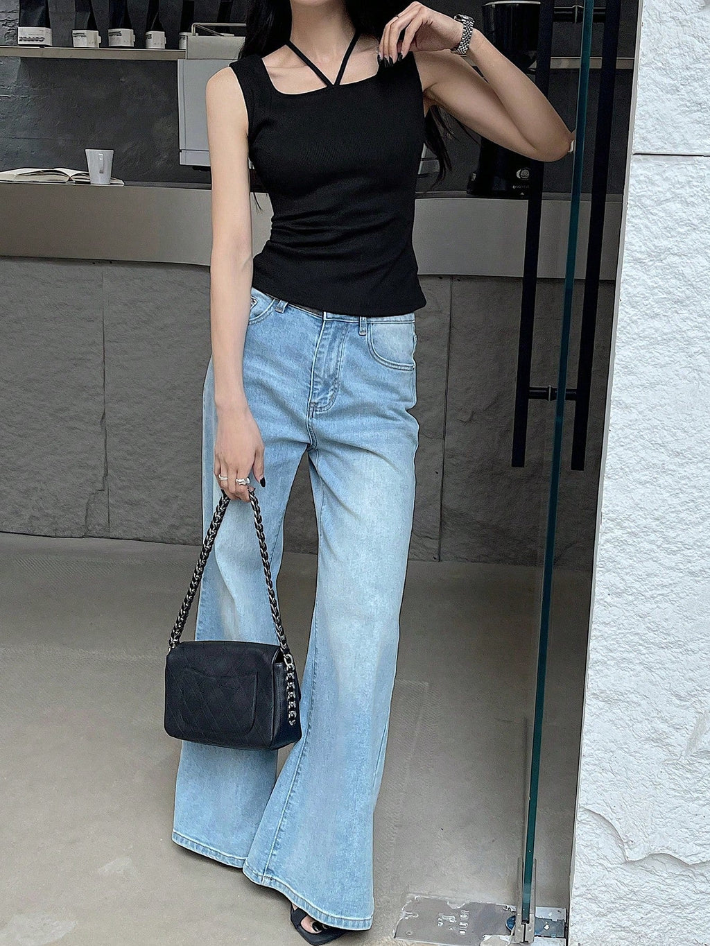 Slim Fit Halter Neck Camisole Top