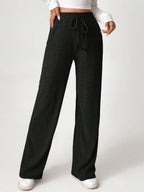 Solid Drawstring Slant Pocket Sweatpants