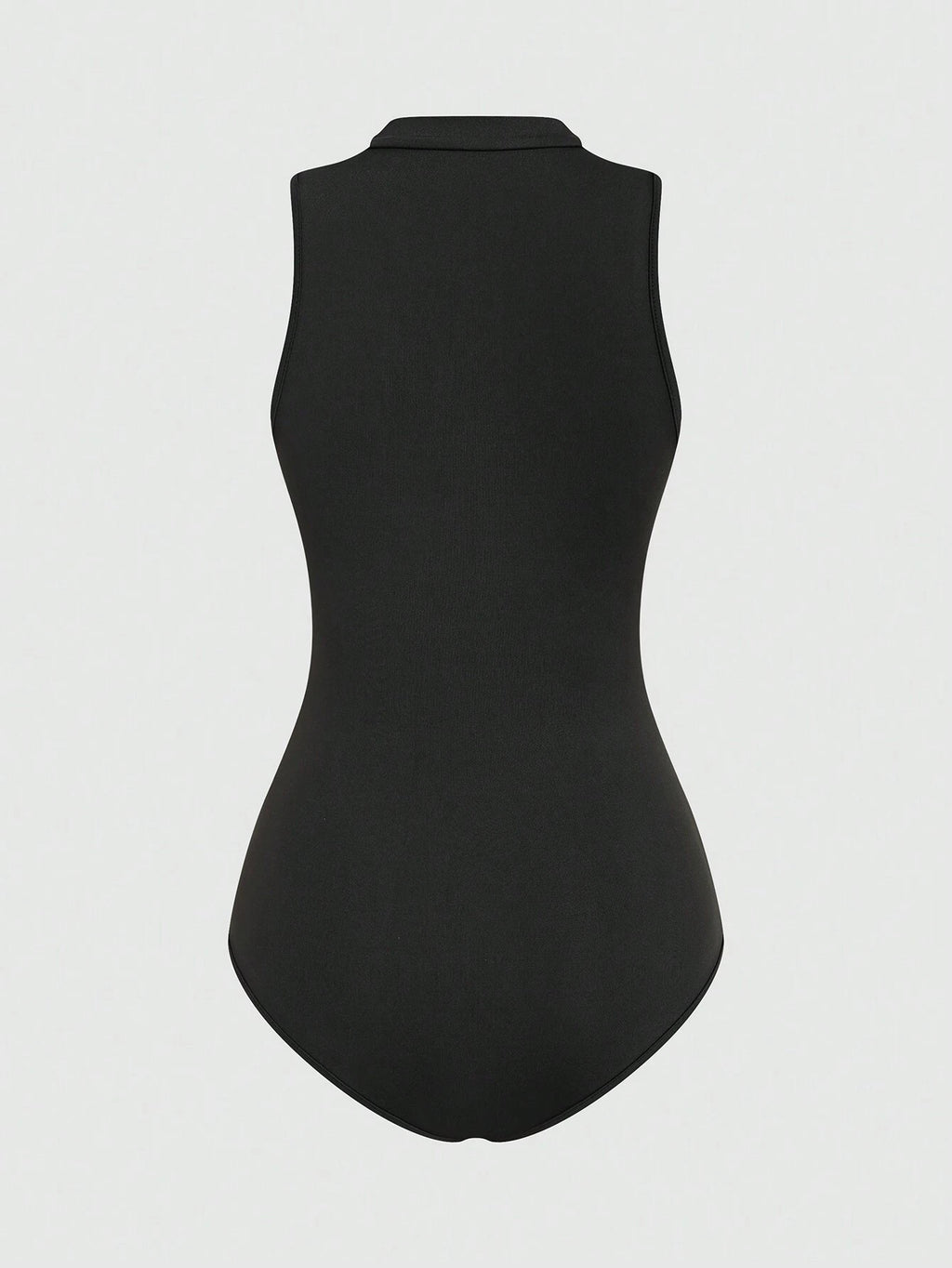 Casual Solid Color Stand Collar Bodysuit
