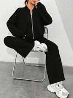 Casual Long Sleeve Top And Pants Two Pieces Outfit