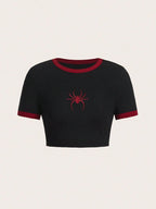 Spider Short Sleeve Crop T-Shirt