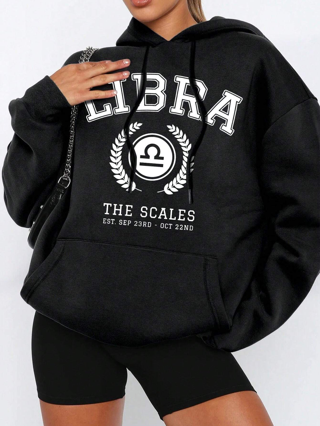 Casual Letter Printed Drawstring Hoodie Sweatshirt, Long Sleeve Tops Graduation