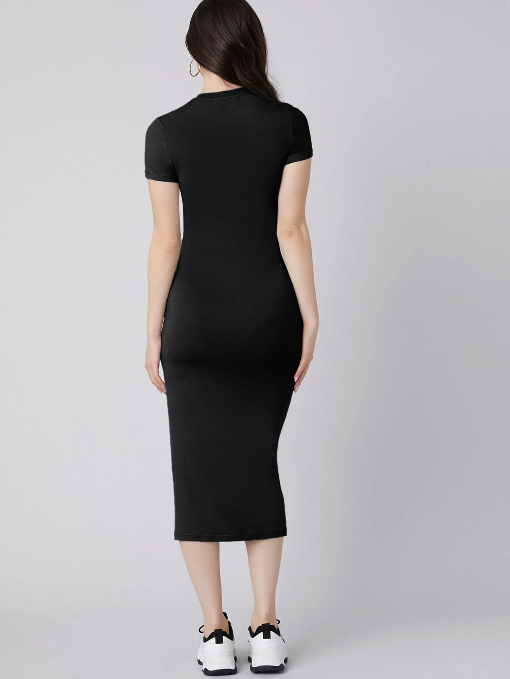 Solid Mock Neck Bodycon Dress
