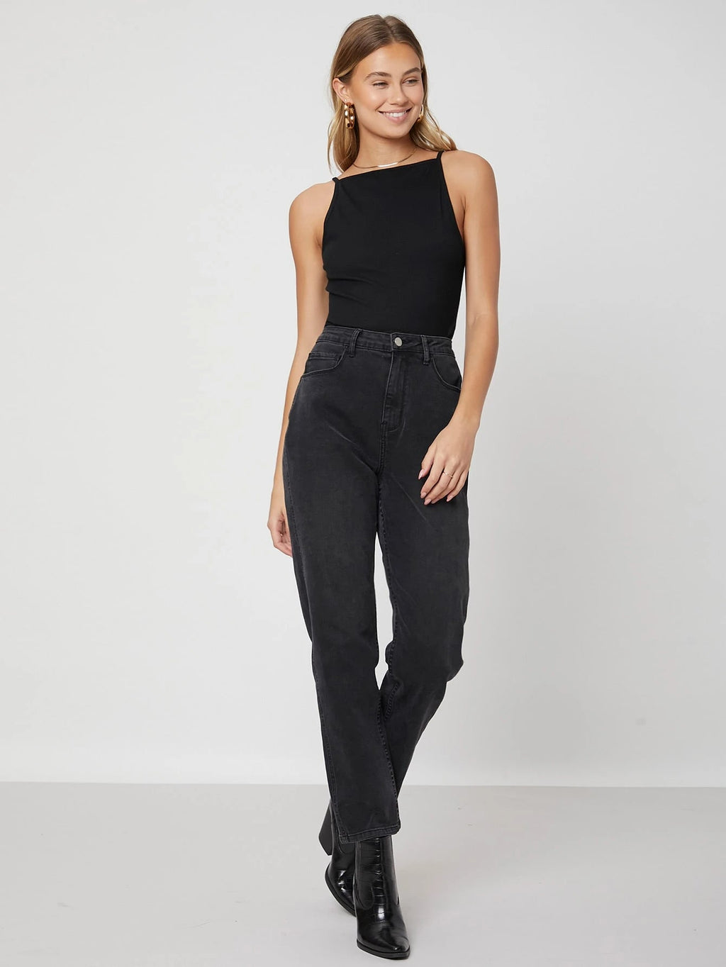 Sleeveless Top with Fine Shoulder Straps