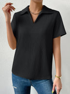 Solid Ribbed Knit Tee