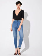 Slim Fit Deep V-Neck Plunging Neck T-Shirt