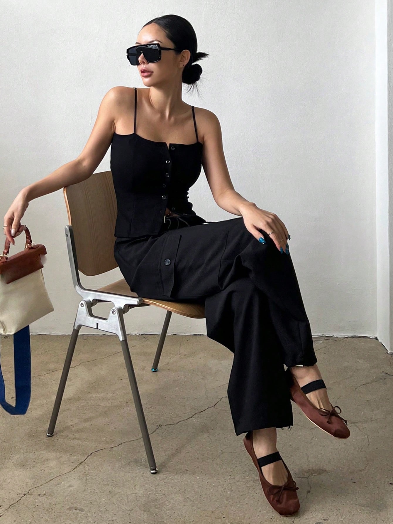 Button Front Cami Top For Women