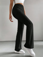 Solid Color High Waisted Pants