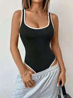 Contrast Binding Tight Tank Bodysuit