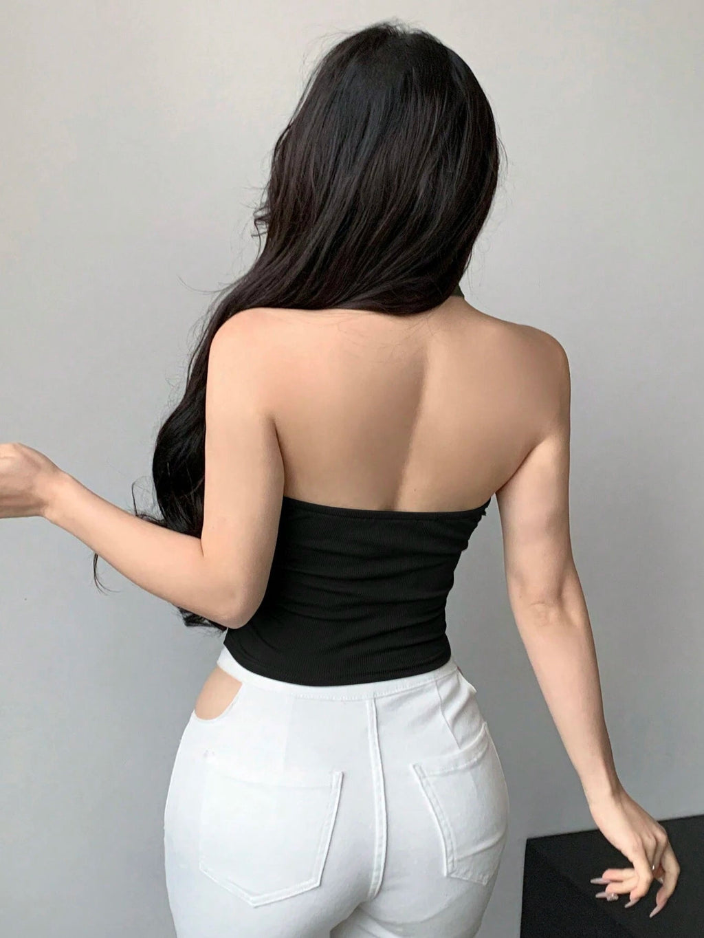 Solid Color Wrapped Halter Neck Slim Fit Tank Top Summer