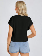 Solid Batwing Sleeve Tee
