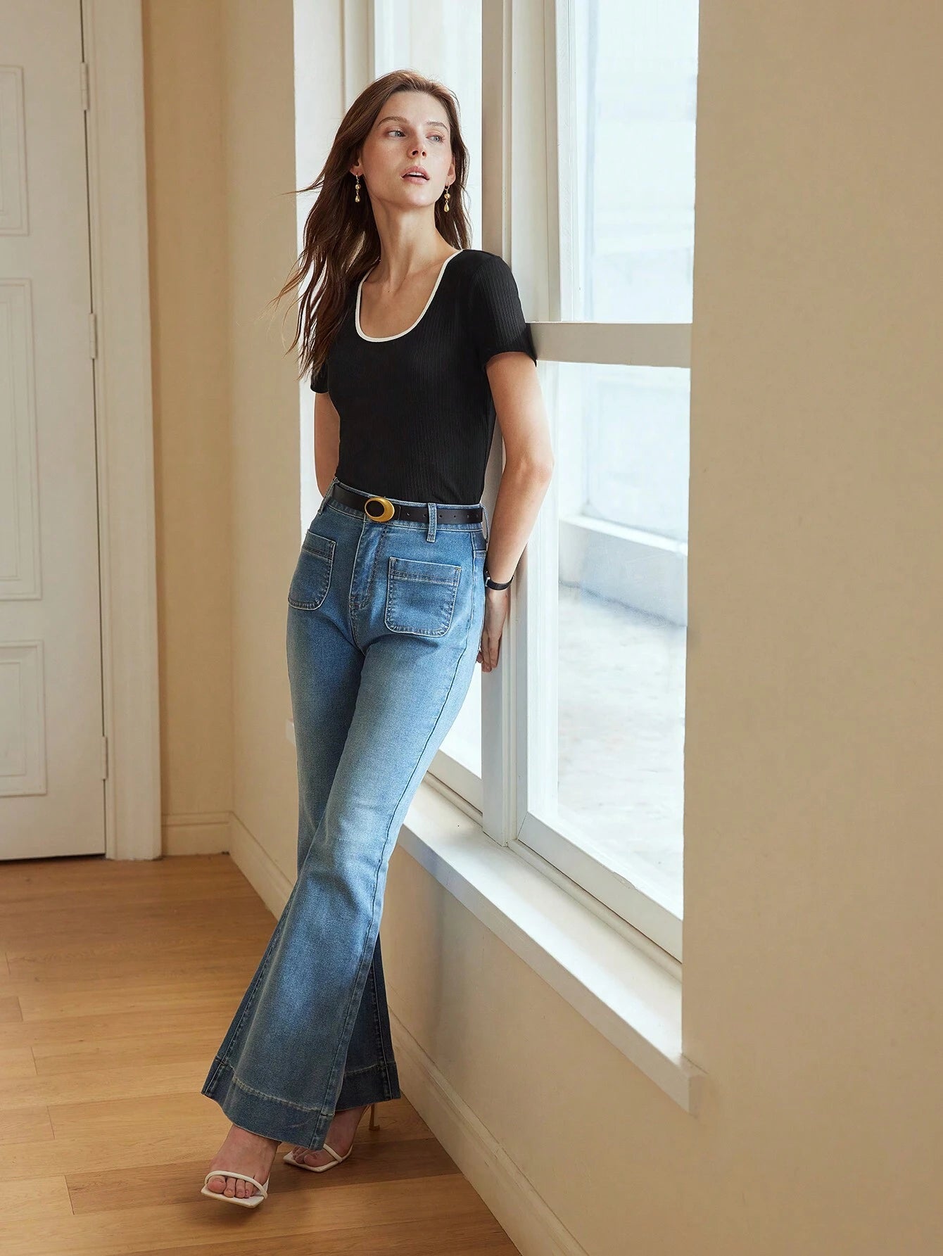 PREMIUM CONTRAST TRIM RIBBED T-SHIRT