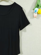 Short Sleeve Crew Neck Casual Solid Color T-Shirt, Slim Fit