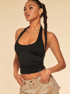 Halter Tank Top & Beach Cover-Up, Adorable Crop Top