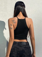 Solid Color Halter Top Going Out Tops Tank Tops