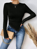 Solid Asymmetrical Hem Tee