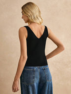 Solid Ribbed Knit Tank Top, Summer Top