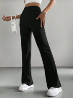 Solid Color High Waisted Pants
