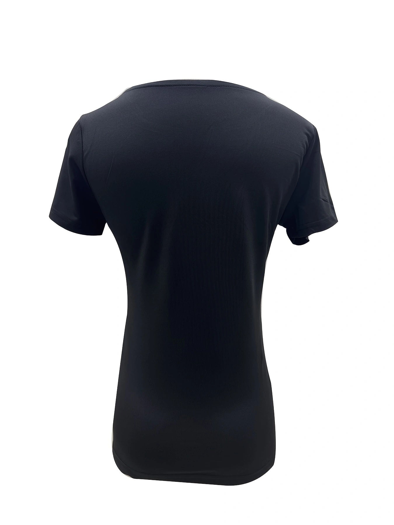 Square Neck Black Short Sleeve T-Shirt
