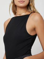 Sleeveless Top with Fine Shoulder Straps