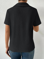 Solid Ribbed Knit Tee