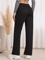 Drawstring Elastic Waist Sweatpants, Loose Fit Straight-Leg Joggers