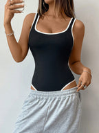 Contrast Binding Tight Tank Bodysuit