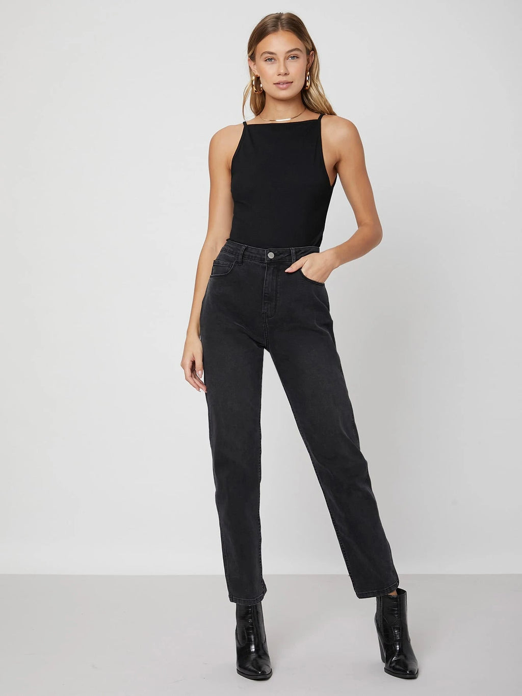 Sleeveless Top with Fine Shoulder Straps