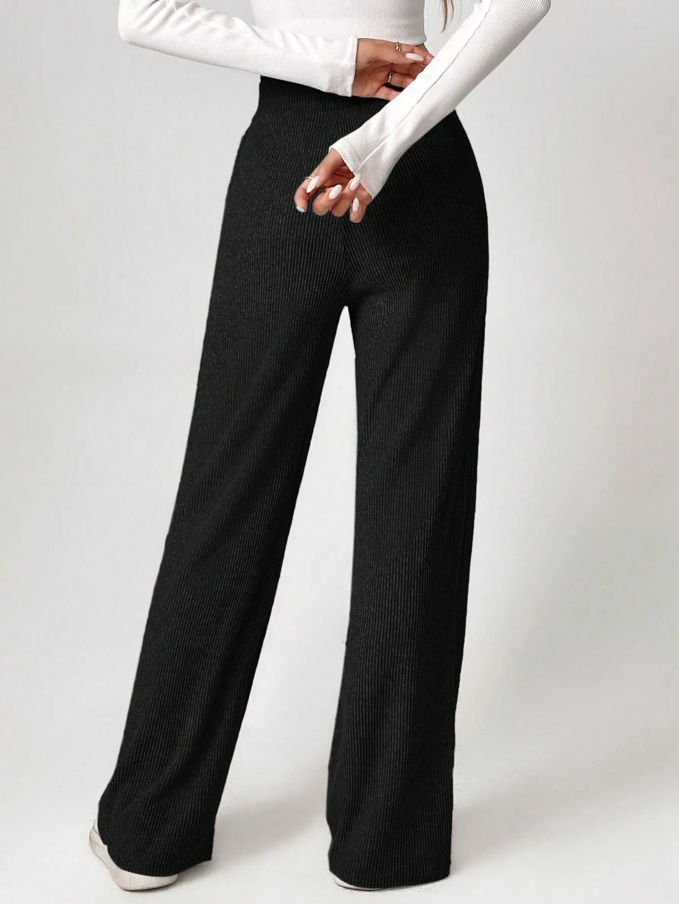 Solid Drawstring Slant Pocket Sweatpants