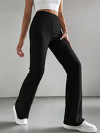 Solid Color High Waisted Pants