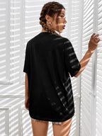Slogan Graphic Drop Shoulder Tee IT'S A BEAUTIFUL DAY TO LEAVE ME ALONE