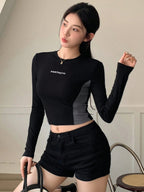 Colorblock Letter Printed T-Shirt