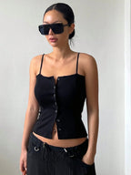 Button Front Cami Top For Women