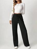 Solid Drawstring Slant Pocket Sweatpants