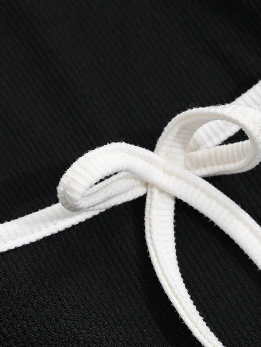 Ballet Style Bow Slim Fit Ladies T-Shirt