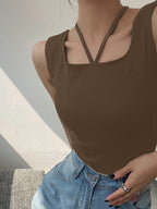 Slim Fit Halter Neck Camisole Top