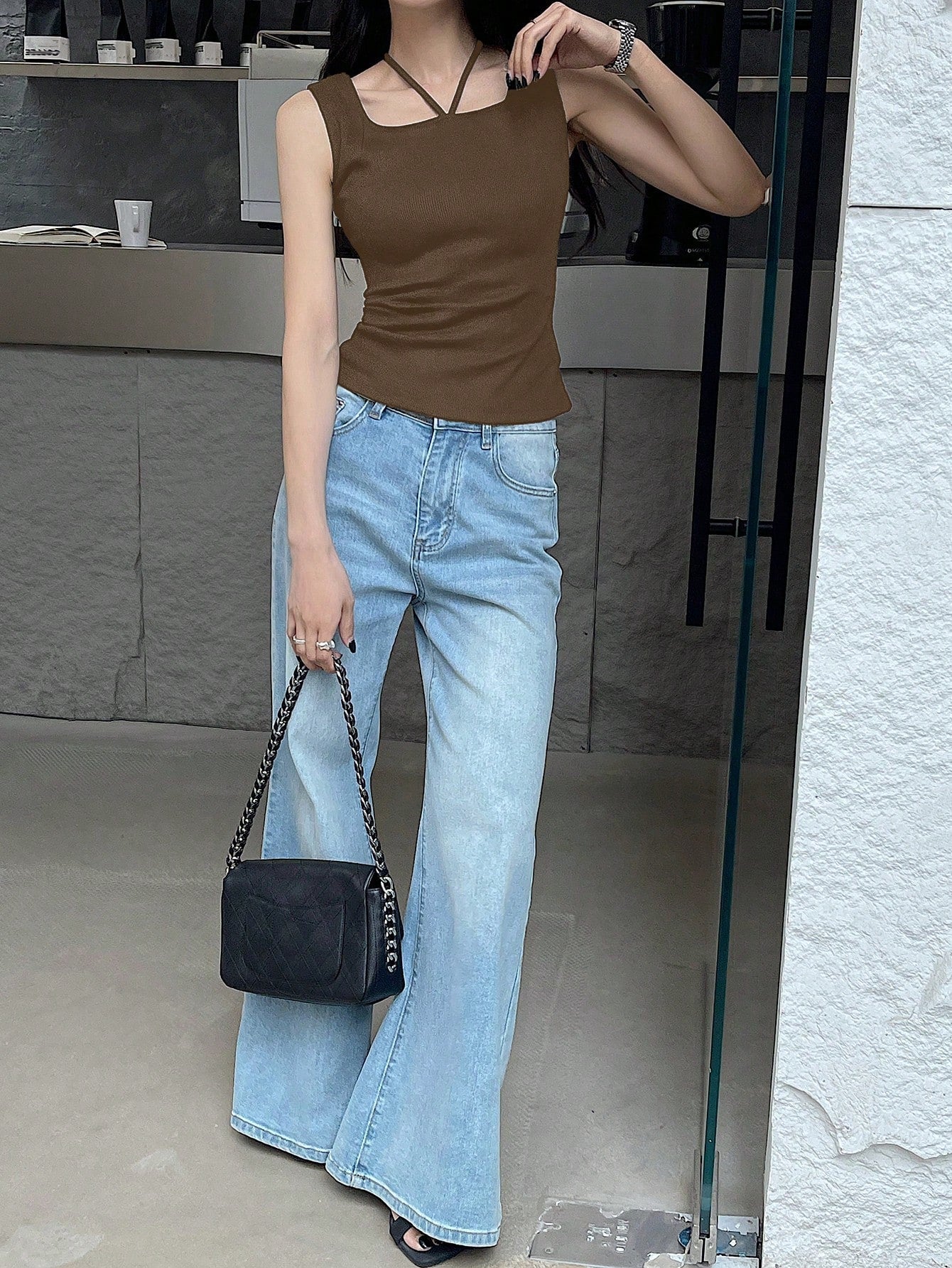Slim Fit Halter Neck Camisole Top