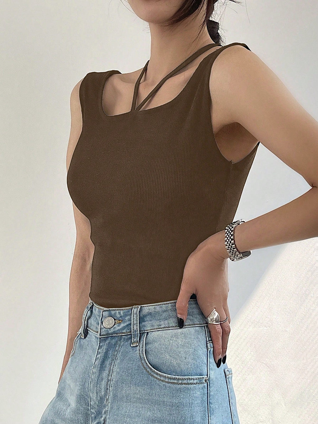 Slim Fit Halter Neck Camisole Top