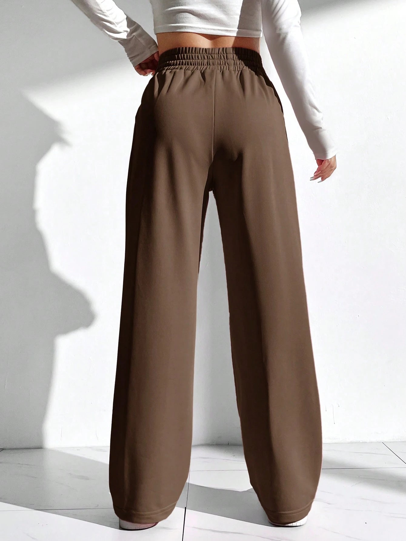 Solid Color Drawstring Waist Sweatpants Graduation, Back To School Outfits