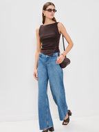 Sleeveless Button Knit Tank Top