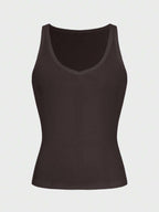 Casual Versatile Solid Color Knit Sports Tank Top