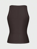 Casual Versatile Solid Color Knit Sports Tank Top