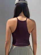 Solid Color Halter Top Going Out Tops Tank Tops